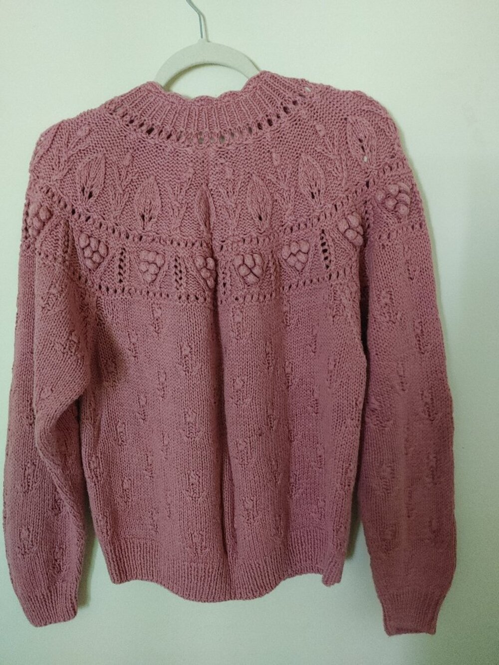 Cape Isle Knitter Vintage Hand Knit Cardigan Sweater Rose Size S - Picture 4 of 7